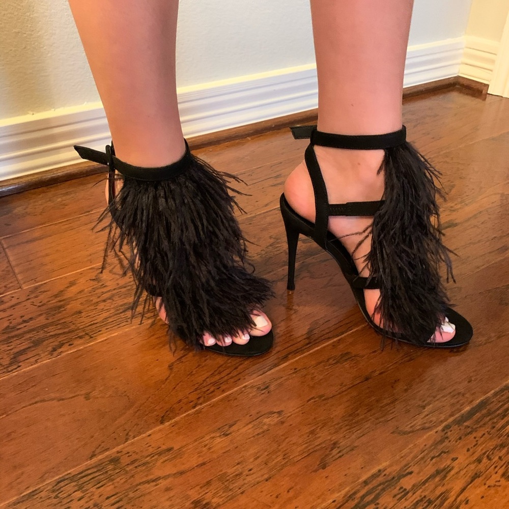 Steve Madden High Heeled Sandals w/ Feathers